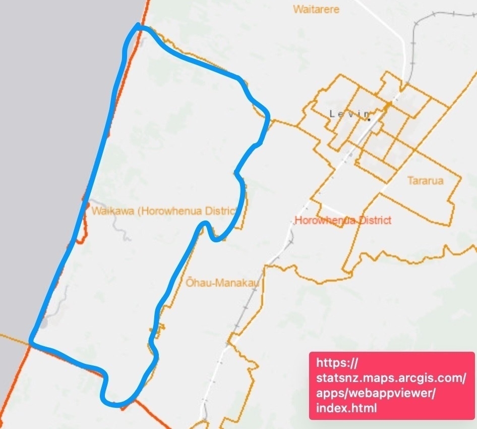 Map showing the Stats area. 